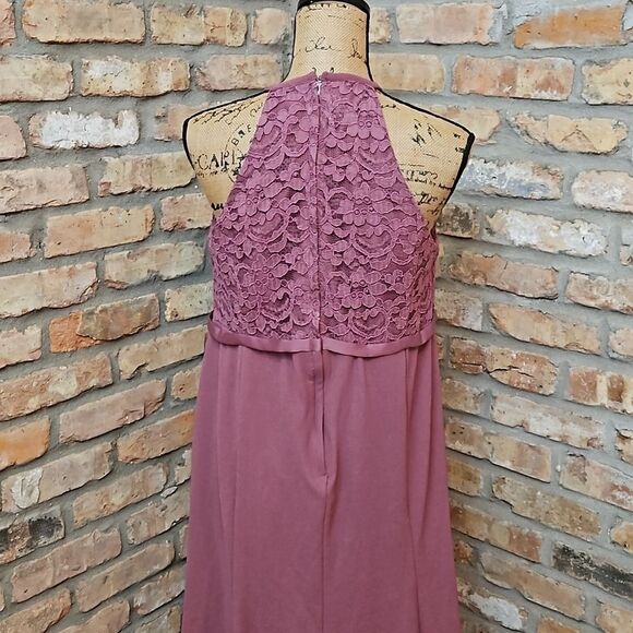 David's Bridal Mauve halter style maxi gown size 24 - Picture 8 of 14